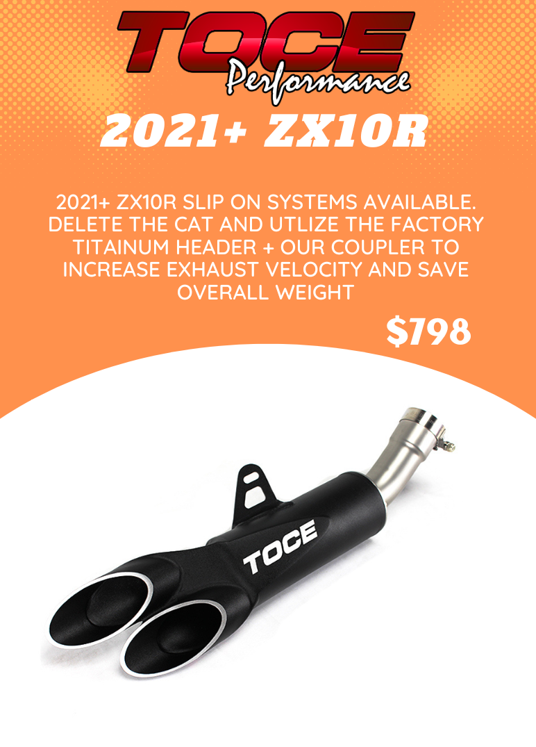 ZX10R Cat-Delete Slipon Exhaust for the 21-23 models