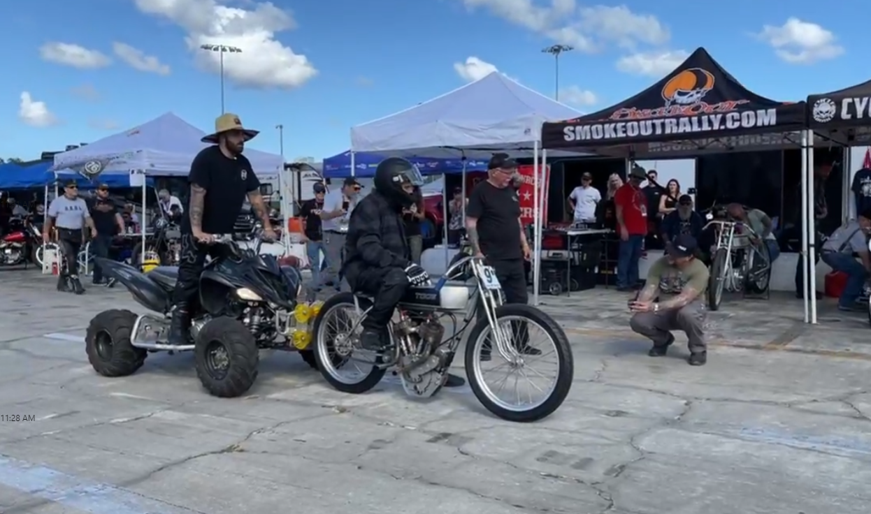 billy lane biker build off sons of speed racing flat track board racing event new smyrna florida bike week daytona